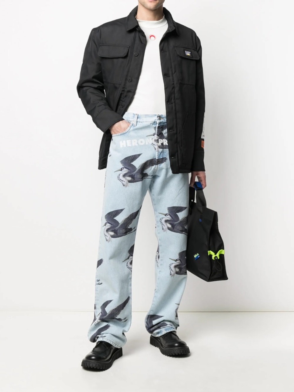 Heron Preston x CAT Coach Jacket Black S NWT